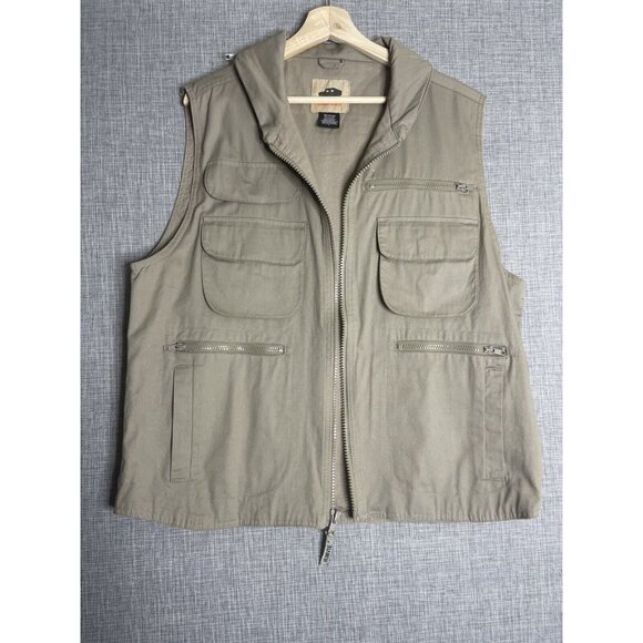 HUMVEE Vest Mens Large Khaki Back Pocket Hunting Photography Fishing Cargo Tan - Picture 10 of 11
